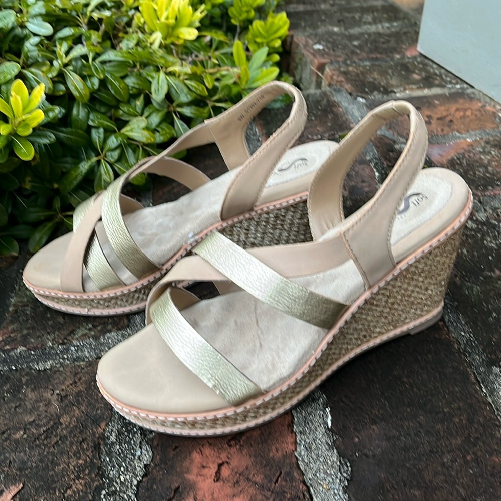 San Pablo gold/stone wedges size 9W